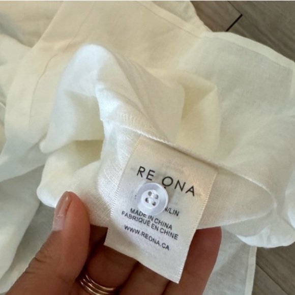 BNWOT Re Ona LINEN OVERSIZED SHIRT O/S - Picture 7 of 8